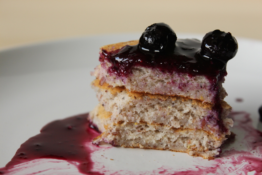 Gluten-Free Pancakes with Blueberry Sauce