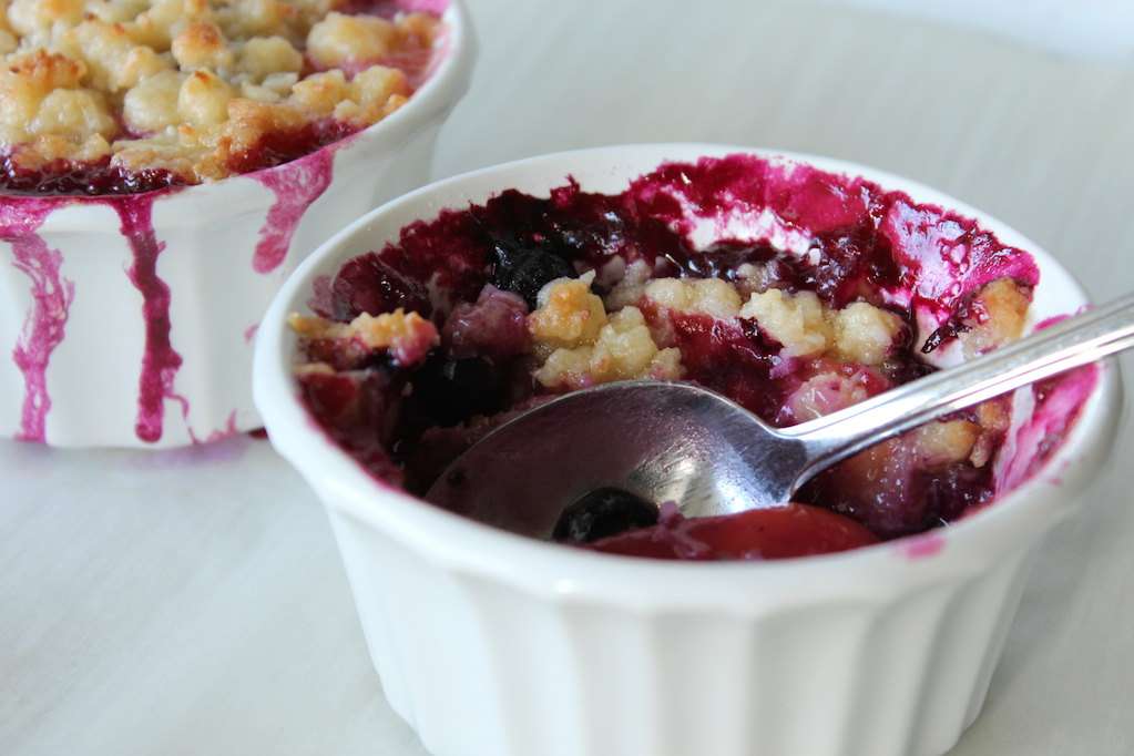 Peach, Blueberry and Coconut Crumble