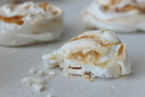 Salted Caramel Swirl Meringue Cookies